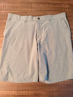 Adidas Light Blue-Grey Flat-Front Men's Shorts